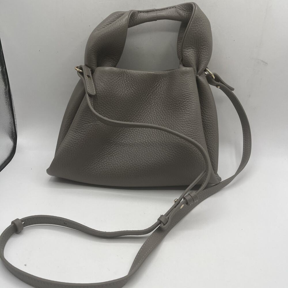 QUINCE Italian Pebble Leather Trapeze Top Handle Crossbody Polene Style Bag NWOT